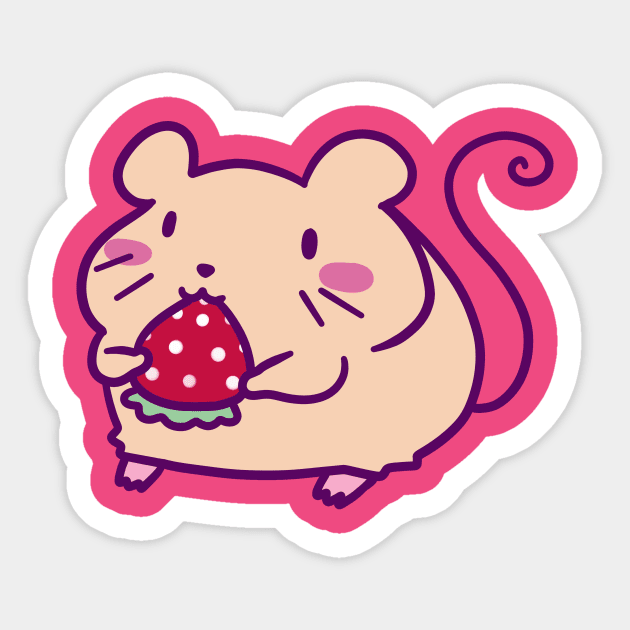 Strawberry Mouse Sticker by saradaboru